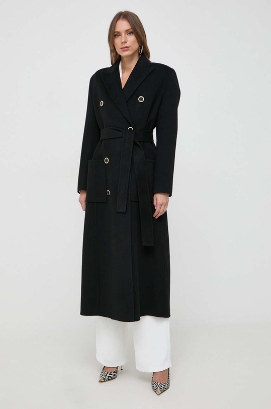 Elisabetta Franchi cappotto in lana non isolato nero CP43D36E2