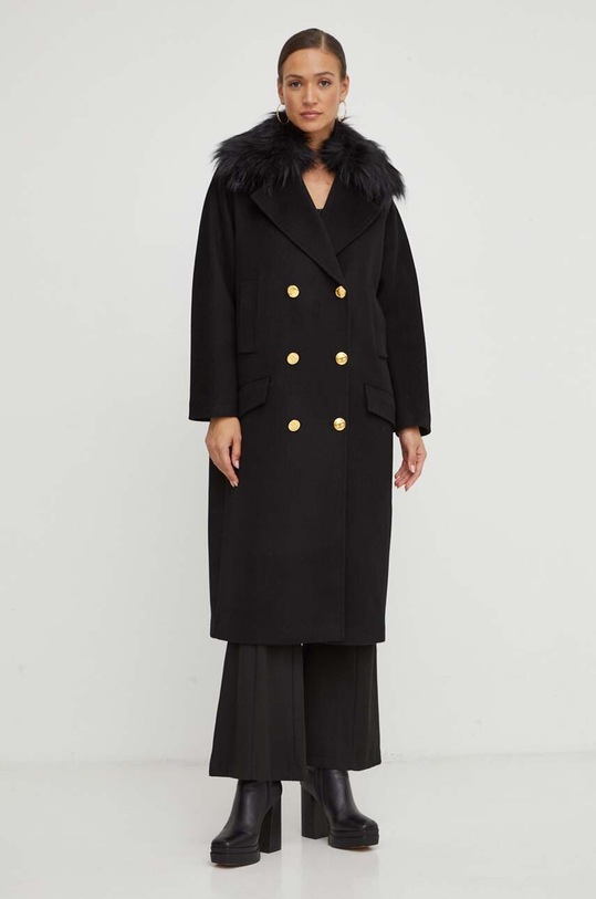 Шерстяное пальто Elisabetta Franchi CP44D36E2 чёрный AW23