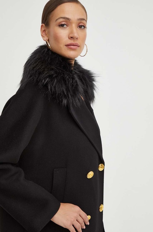 Шерстяное пальто Elisabetta Franchi CP44D36E2 чёрный