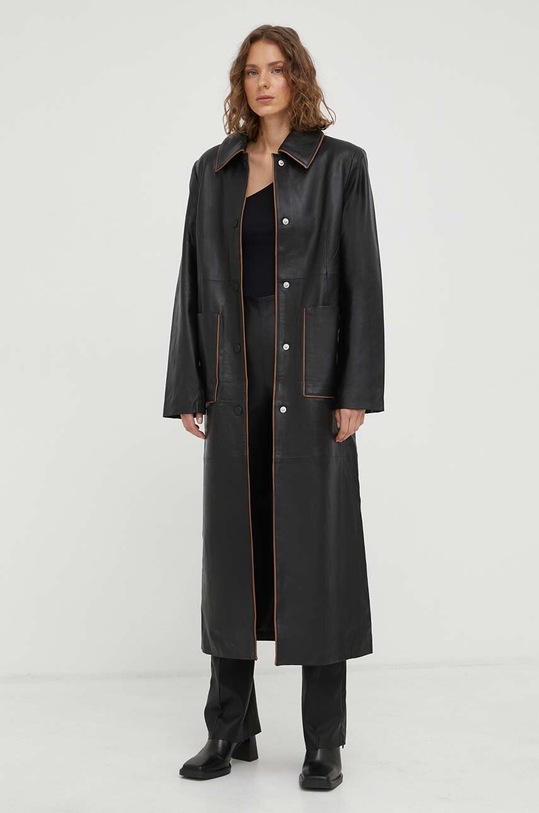 Remain palton de piele 500444100 negru AW23