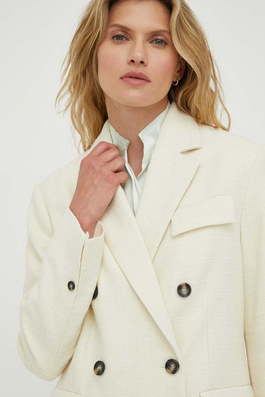 Day Birger et Mikkelsen płaszcz z domieszką wełny beżowy DAY65242615