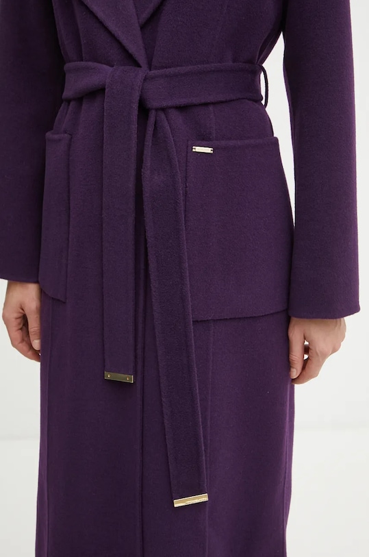 Μάλλινο παλτό MICHAEL Michael Kors 77C5935M22 μωβ