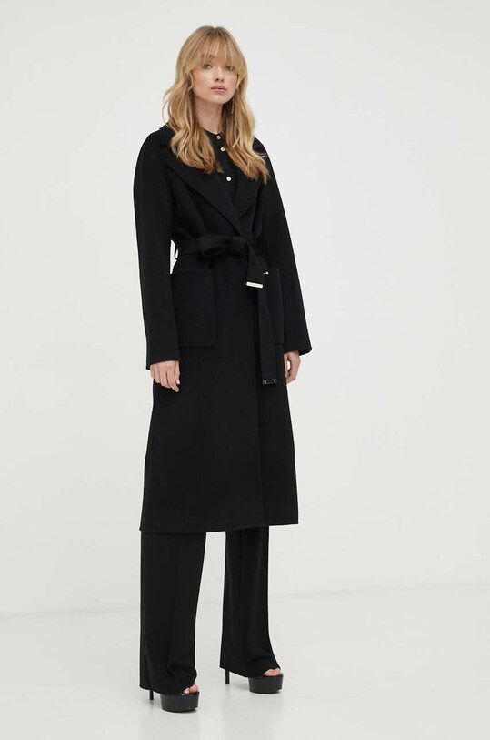 Вовняне пальто MICHAEL Michael Kors 77C5935M22 чорний AW24
