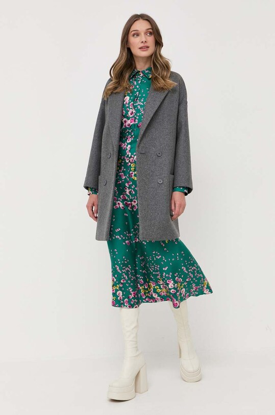 Red Valentino płaszcz wełniany 3R3CA1594H5 szary AW23