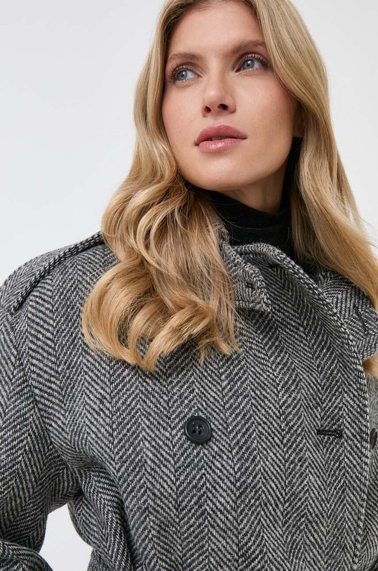 Red Valentino płaszcz wełniany 3R3CAG056UN szary