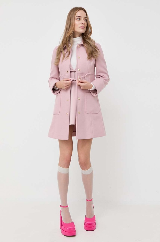 Red Valentino płaszcz wełniany różowy 3R3CAG14497