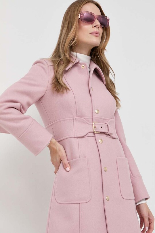 Red Valentino płaszcz wełniany 3R3CAG14497 różowy