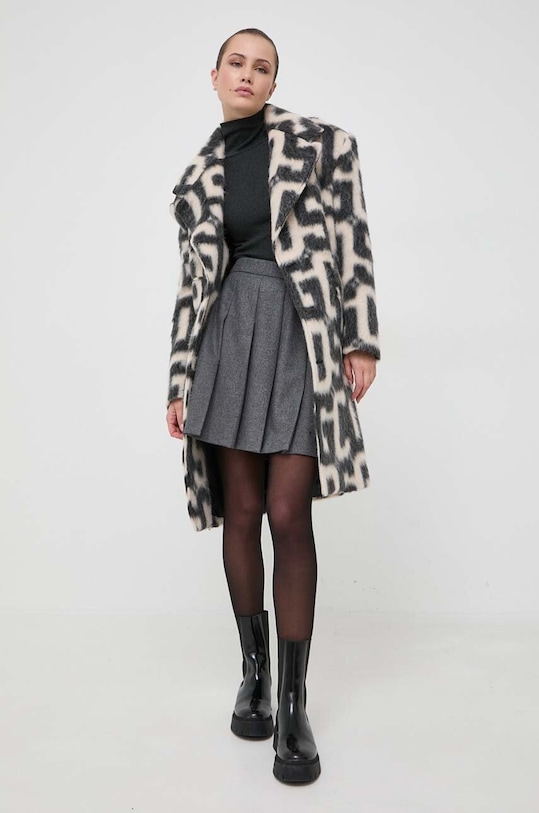 GCDS palton din lana AI22U160570 bej AW23