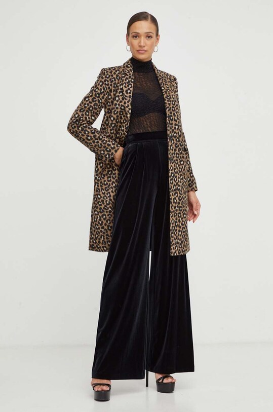 Παλτό από μείγμα μαλλιού MICHAEL Michael Kors με μείγμα μαλλιού καφέ MF3207UA4C