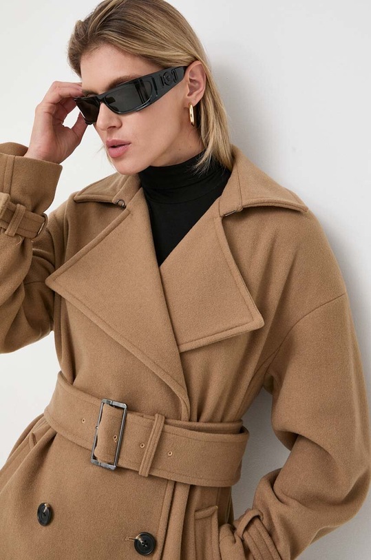 MICHAEL Michael Kors płaszcz wełniany 77C6316M12 brązowy