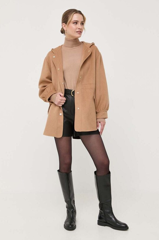 Μάλλινο παλτό Liu Jo WF3065.T4627 καφέ AW23