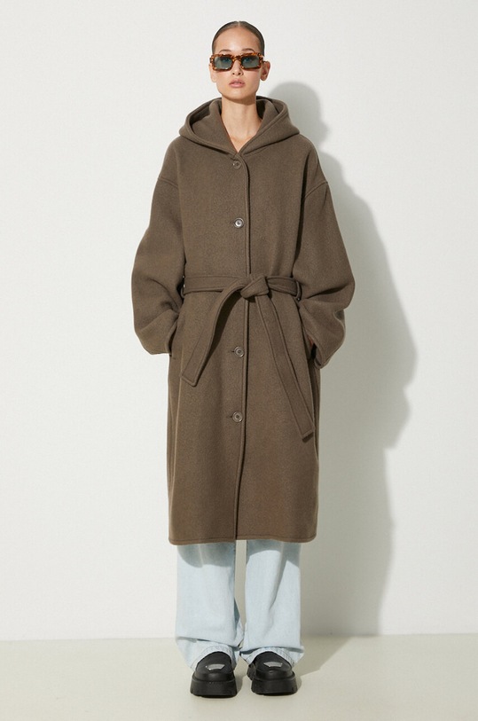 Samsoe Samsoe wool coat F23300183 brown AW23