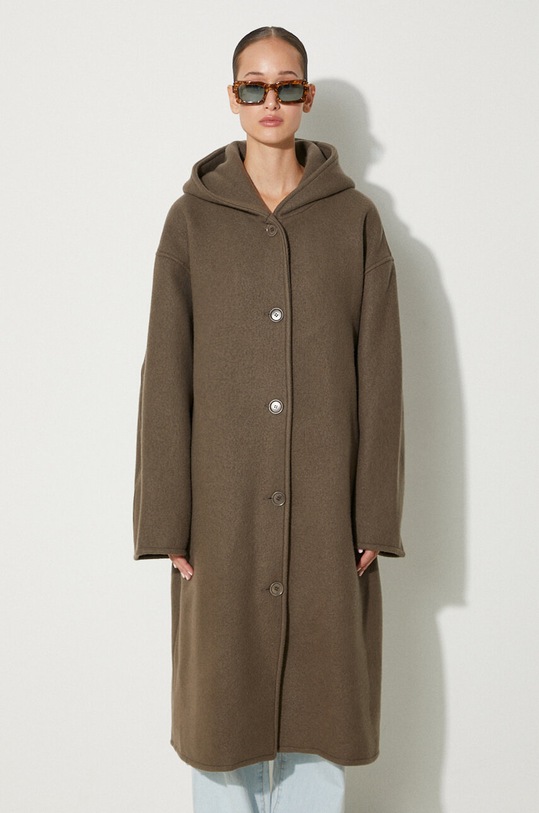 Samsoe Samsoe wool coat F23300183 brown
