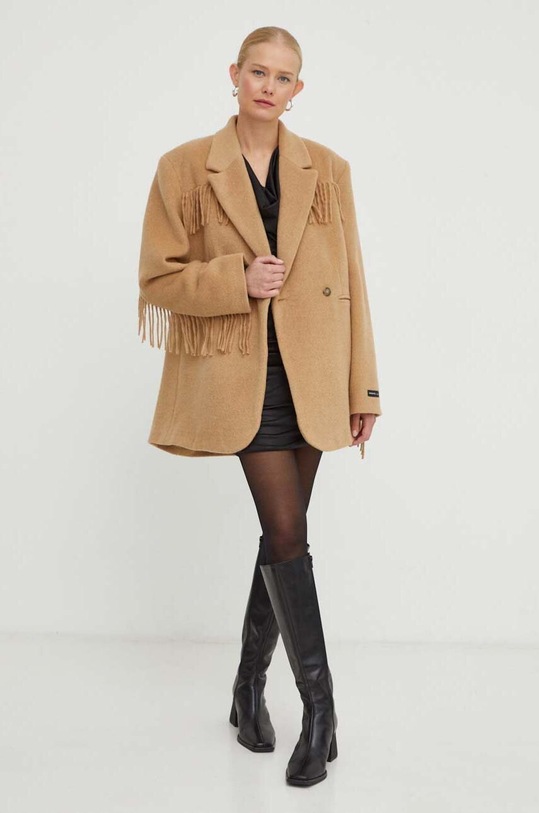 Herskind płaszcz z domieszką wełny 4907976 brązowy AW23