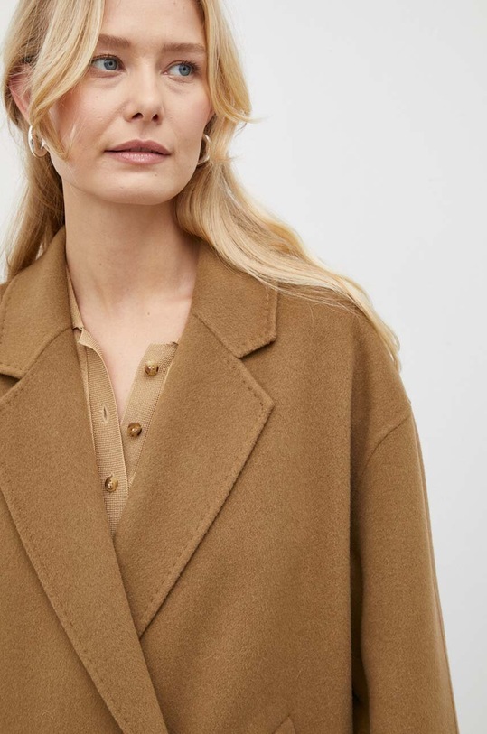 Herskind płaszcz wełniany 4900966 brązowy AW23