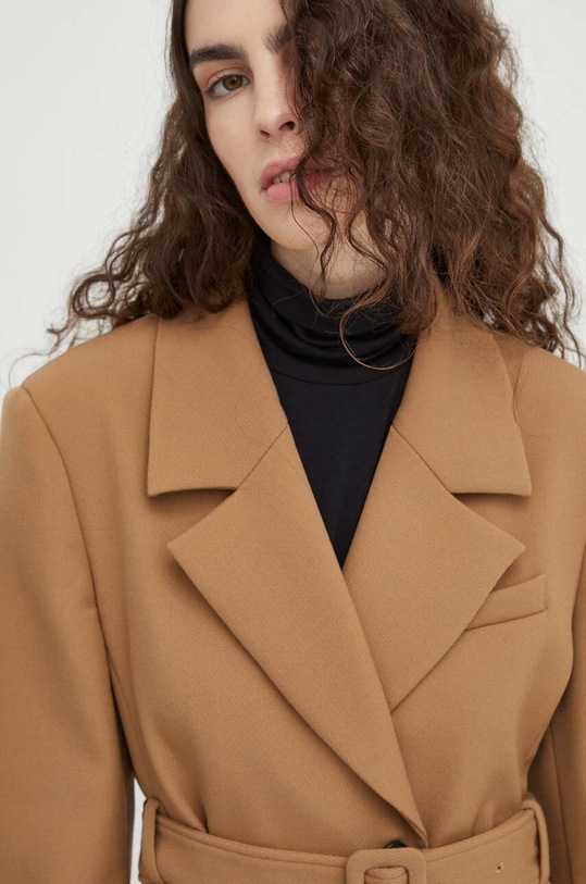 Herskind palton din lana 4903956 maro