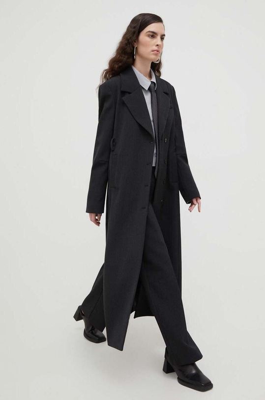 Plašč s primesjo volne Herskind siva 4903956