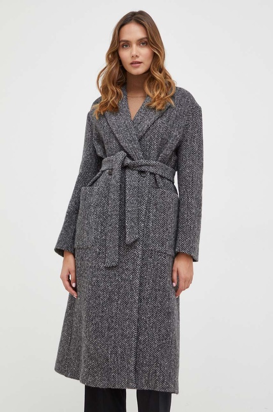 Шерстяное пальто Weekend Max Mara с подкладкой серый 2350160533600