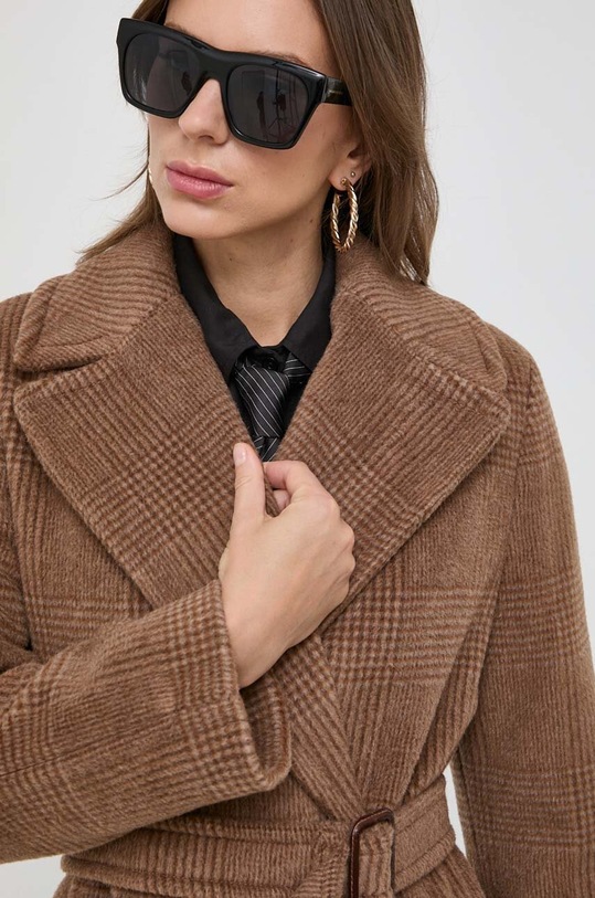Weekend Max Mara płaszcz wełniany 2350160733600 brązowy