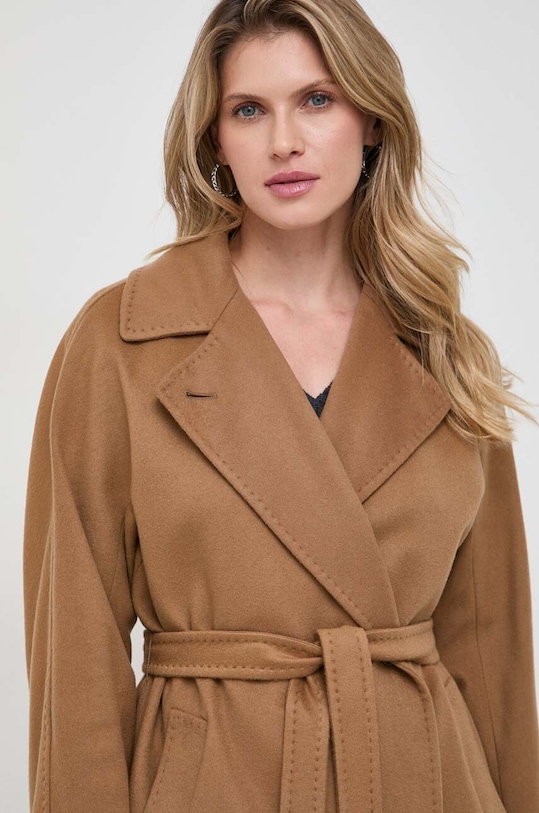 Weekend Max Mara płaszcz kaszmirowy 2350161033600 brązowy