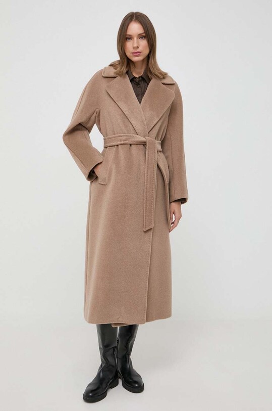 Weekend Max Mara płaszcz wełniany 2350161233600 brązowy AW23