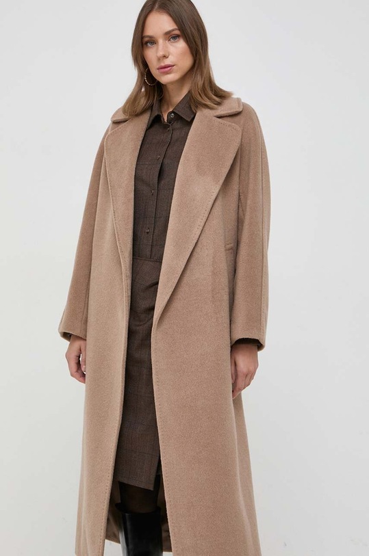 Μάλλινο παλτό Weekend Max Mara καφέ 2350161233600