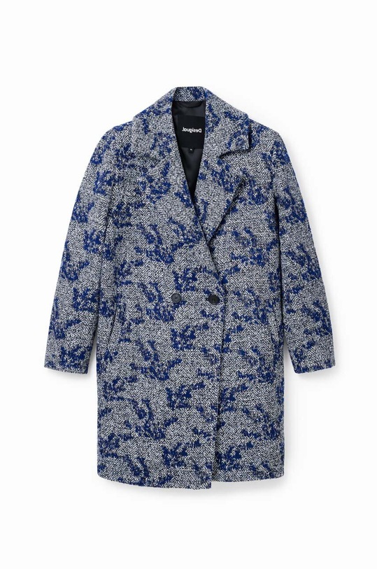 Kaput Desigual 23WWEWA9 WOMAN WOVEN OVERCOAT 23WWEWA9 mornarsko plava