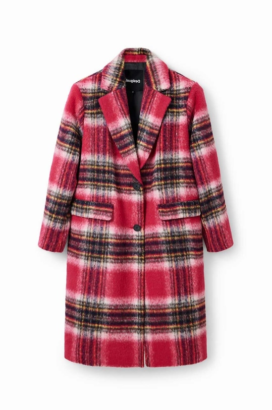 Desigual płaszcz 23WWEWAD WOMAN WOVEN OVERCOAT 23WWEWAD różowy