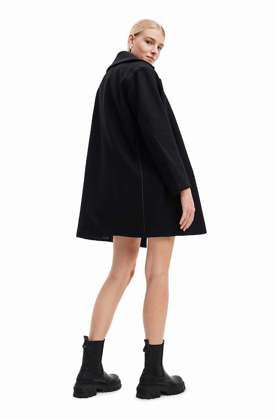 Kaput Desigual 23WWEWAU WOMAN WOVEN OVERCOAT 23WWEWAU crna AW23