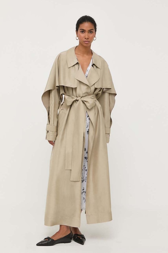 Hodvábny kabát Victoria Beckham nezateplené zelená 1323WCT004734A