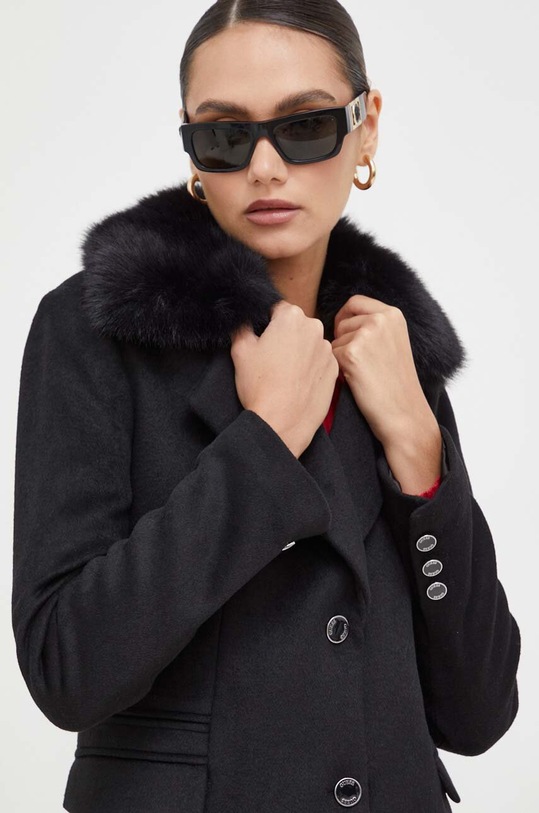 Παλτό από μείγμα μαλλιού Guess μαύρο W3BL20.WFIH2