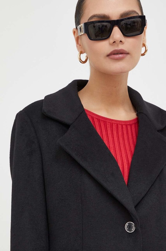 Παλτό από μείγμα μαλλιού Guess W3BL20.WFIH2 μαύρο