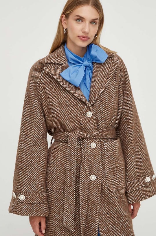 Пальто с примесью шерсти Custommade коричневый 999511879