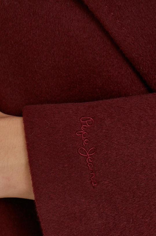Pepe Jeans płaszcz wełniany PL402254.299 bordowy