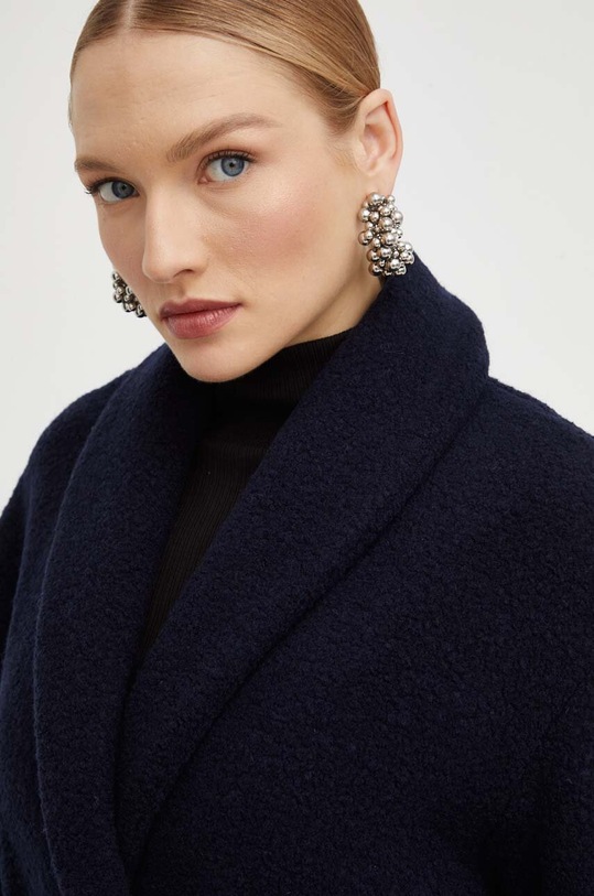 Μάλλινο παλτό Max Mara Leisure σκούρο μπλε 2339060136600