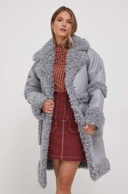 United Colors of Benetton płaszcz bez kaptura szary 244NDN04T.16K