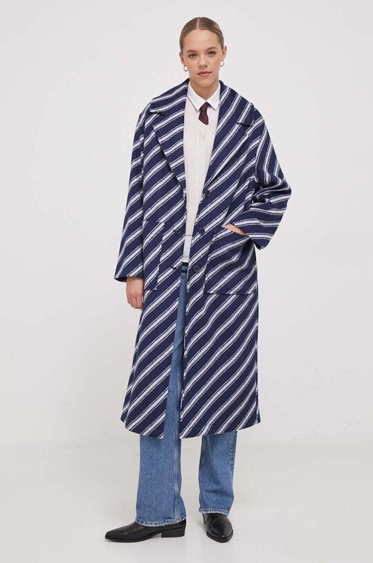 United Colors of Benetton palton din lana 2LJWDN03G.70U albastru AW23