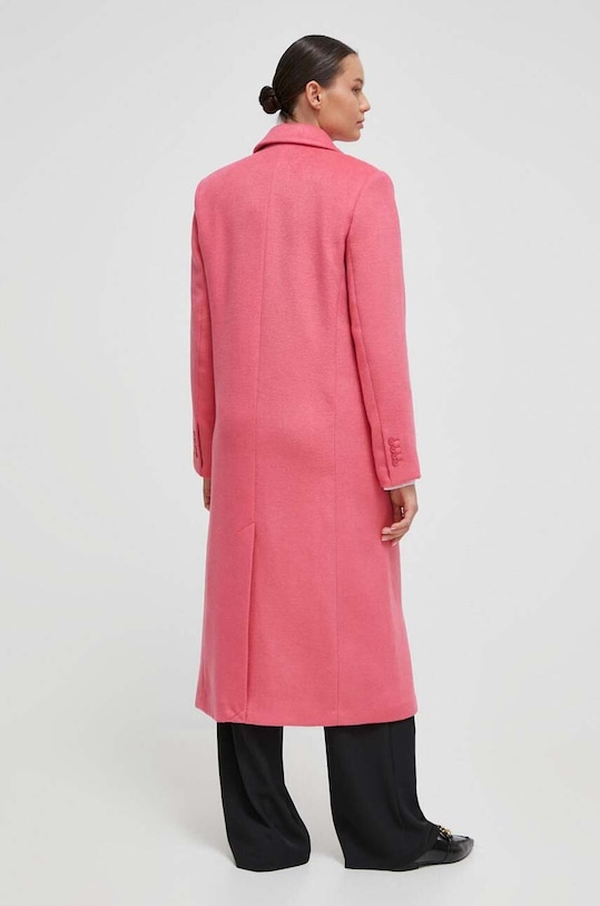 Odzież United Colors of Benetton płaszcz z domieszką wełny 2N3GDN038.11F różowy