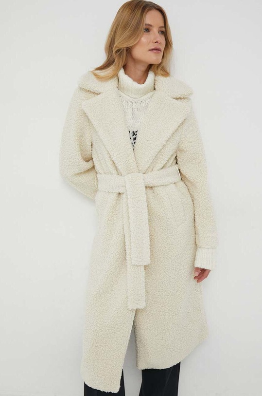 Kabát Sisley oversize béžová 2XFQLN033.6L8