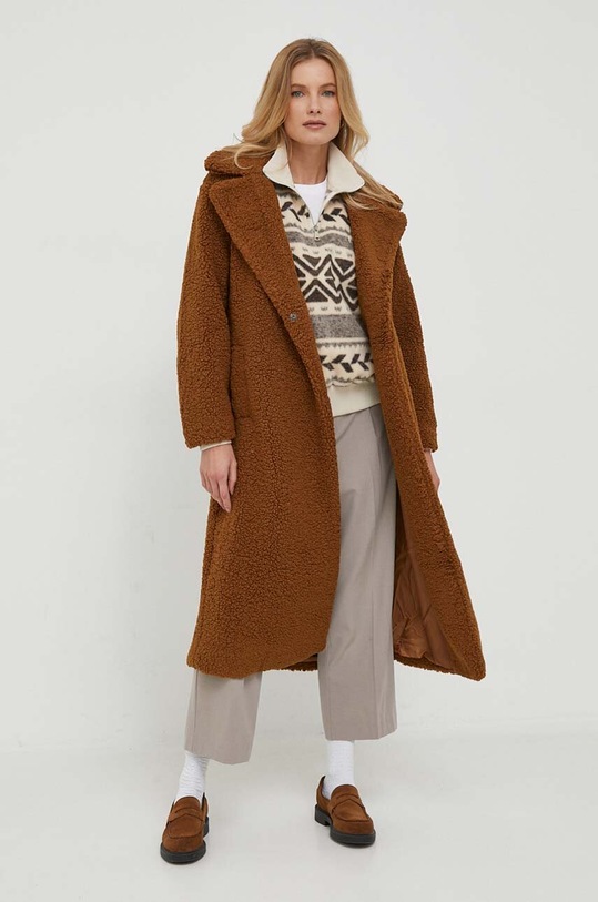 Sisley płaszcz 2XFQLN033.90D brązowy AW23