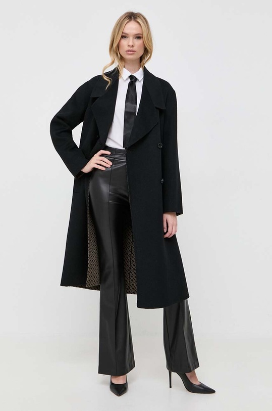 BOSS palton de lana 50499811 negru AW23