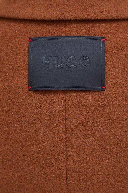 Шерстяное пальто HUGO 50505218 коричневый