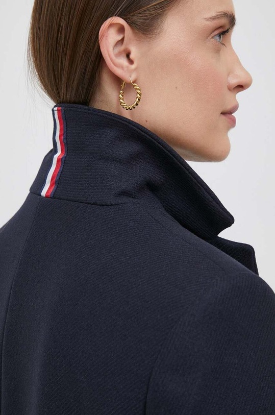 Tommy Hilfiger płaszcz wełniany WW0WW39753 granatowy