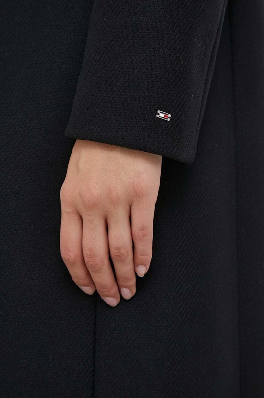 Tommy Hilfiger płaszcz wełniany WW0WW39753 czarny