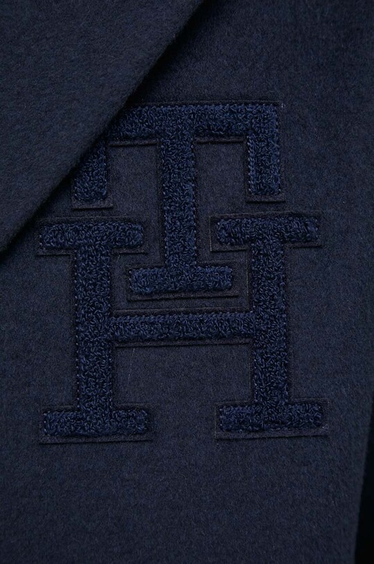 Вовняне пальто Tommy Hilfiger темно-синій WW0WW39756
