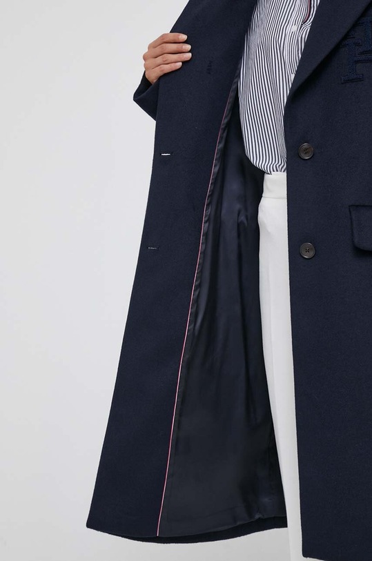 Tommy Hilfiger płaszcz wełniany WW0WW39756 granatowy