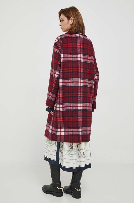 Odzież Tommy Hilfiger płaszcz wełniany WW0WW39761 bordowy