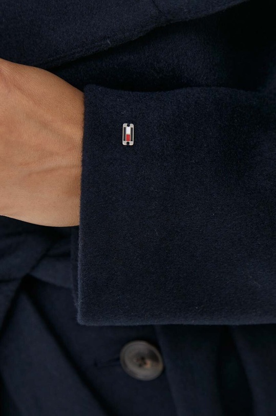 Tommy Hilfiger płaszcz wełniany WW0WW39754 granatowy