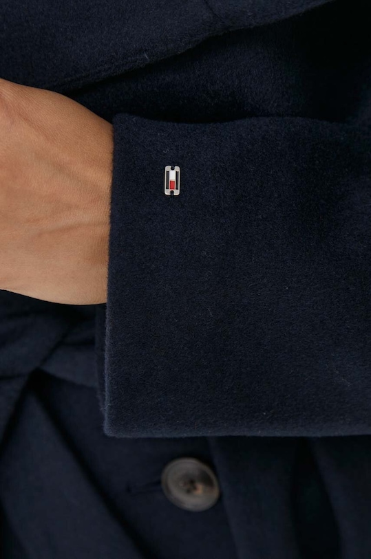 Tommy Hilfiger płaszcz wełniany WW0WW39754 granatowy