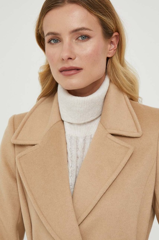 Lauren Ralph Lauren płaszcz wełniany beżowy 297928099